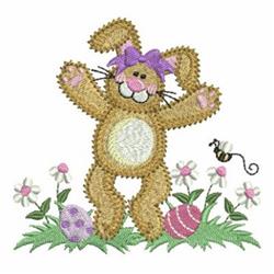 Frockling Easter Bunny - 4x4 bunny rabbit detailed embroidery design for Easter Apparel