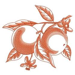 Classic fruit with leaves, featuring soft peach fruits, green foliage, and delicate flowers in a naturalistic design.