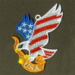 FSL American Eagle - 4x4 bird detailed embroidery design for Patriotic Banners