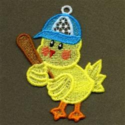 bird detailed machine embroidery - FSL Baseball Chick perfect for kitchen aprons