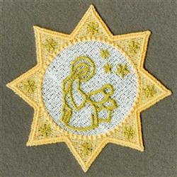 FSL Bethlehem - 4x4 star detailed machine embroidery design for festive table runners