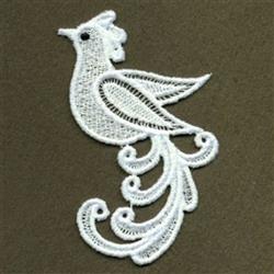 detailed bird machine embroidery pattern - FSL Bird perfect for festive table runners