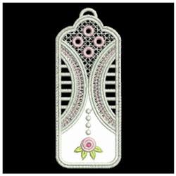 detailed rose applique machine embroidery pattern - FSL Bookmark for Gift Tags