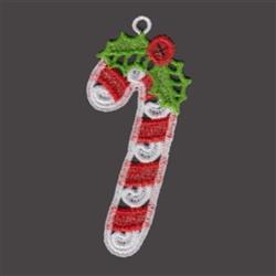 beginner-friendly christmas cane machine embroidery pattern - FSL Candy Cane for kitchen tea towels
