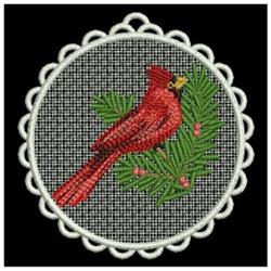 bird detailed machine digital embroidery - FSL Cardinal perfect for kitchen aprons