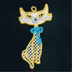 FSL Cat - 4x4 kitten detailed machine embroidery design for decorative pillow covers