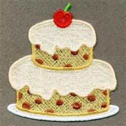 detailed cake machine embroidery pattern - FSL Cherry Cake for Birthday Party Decorations