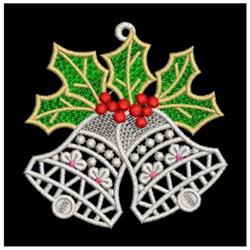 detailed christmas bell machine embroidery pattern - FSL Christmas Bells 2 for kitchen tea towels