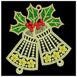 detailed christmas bell machine embroidery pattern - FSL Christmas Bells 2 for festive table runners