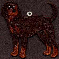 detailed puppy dog machine embroidery pattern - FSL Coonhound for decorative pillow covers
