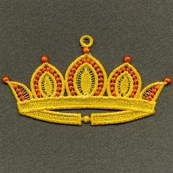 FSL crown in vibrant yellow with intricate detailing and lively orange accents, perfect for festive celebrations.