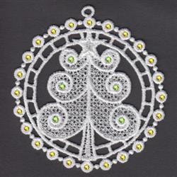 tree detailed machine embroidery - FSL Crystal Tree for decorative pillow covers