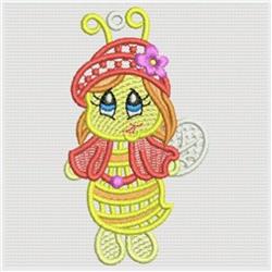 FSL Cute Bees - 4x4 bee detailed machine embroidery design for Kids Hats