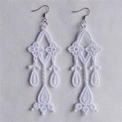 FSL Dangle Earrings - 4x4 earring detailed embroidery design for decorative pillow covers