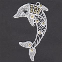 FSL Dolphin - 4x4 dolphin detailed embroidery design for decorative pillow covers