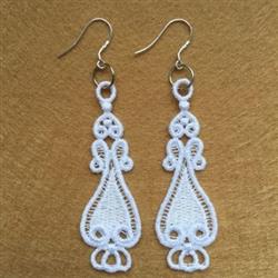 FSL Earring - 4x4 earring beginner-friendly embroidery design for kitchen tea towels