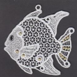 fish detailed machine digital embroidery - FSL Fish perfect for reusable tote bags