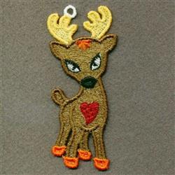 detailed christmas reindeer machine embroidery pattern - FSL Front Facing Deer for Holiday Decorations