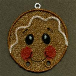 FSL gingerbread cookie with a round shape, brown color, and cheerful smiley face features perfect for holiday decor.