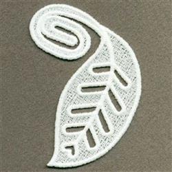 FSL leaf design with intricate cut-out patterns, showcasing delicate details against a muted background.