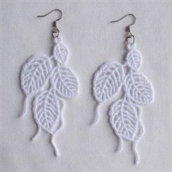 FSL Leaf Earrings - 4x4 leaf detailed embroidery design for decorative pillow covers