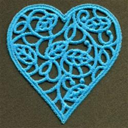 leaf detailed machine embroidery - FSL Leaf Heart perfect for reusable tote bags