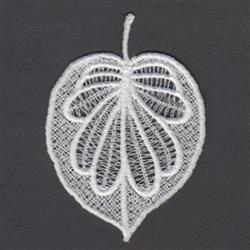 FSL leaf lace with delicate veining and intricate transparency, displayed elegantly against a dark background.