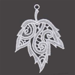 leaf detailed machine embroidery - FSL Leaf Ornaments perfect for kitchen aprons
