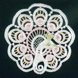 bird detailed machine embroidery - FSL Lovely Peacock for decorative pillow covers