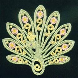 bird detailed machine embroidery - FSL Lovely Peacock perfect for reusable tote bags