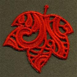 detailed leaf machine embroidery pattern - FSL Maple Ruffles for decorative pillow covers