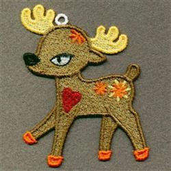 FSL Marching Deer - 4x4 reindeer detailed embroidery design for Kids Apparel