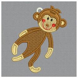 FSL monkey design featuring a friendly brown monkey with playful red cheeks and beige accents, perfect for children's crafts.