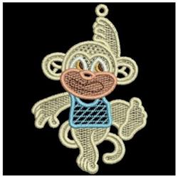 FSL Monkeys - 4x4 monkey in-the-hoop machine embroidery design for cute baby onesies