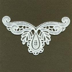leaf detailed machine embroidery - FSL Neckline perfect for patchwork quilt blocks