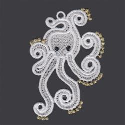 octopu detailed machine digital embroidery - FSL Octopus perfect for kitchen aprons