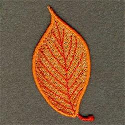 quick stitch autumn tree in-the-hoop machine embroidery pattern - FSL Orange Leaf for patchwork quilt blocks
