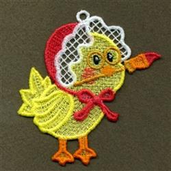 bird detailed machine embroidery - FSL Painter Chick perfect for patchwork quilt blocks
