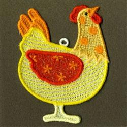 detailed hen machine embroidery pattern - FSL Posing Hen perfect for kitchen aprons