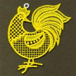rooster detailed machine digital embroidery - FSL Rooster perfect for kitchen aprons