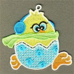 detailed easter bird machine embroidery pattern - FSL Running Egg for decorative pillow covers
