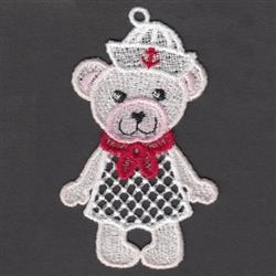 FSL bear with a sailor hat and red scarf, featuring whimsical details and a friendly expression.