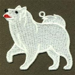 FSL Samoyed - 4x4 puppy dog detailed embroidery design for decorative wall hangings