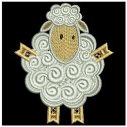 detailed spring sheep machine embroidery pattern - FSL Sheep for reusable tote bags