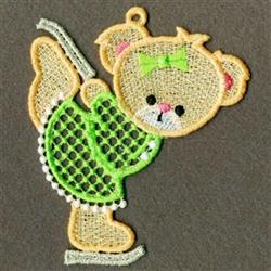 detailed winter bear machine embroidery pattern - FSL Skating Bear for reusable tote bags