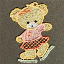 bear detailed machine embroidery - FSL Skating Bear for decorative pillow covers