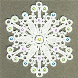 detailed winter snowflake machine embroidery pattern - FSL Snow Flake for patchwork quilt blocks