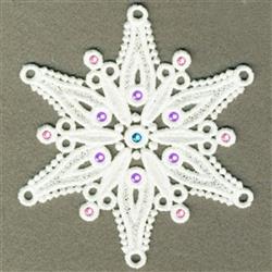 detailed christmas snowflake machine embroidery pattern - FSL Snowflakes for kitchen tea towels