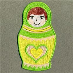 doll detailed machine embroidery - FSL Stacking Dolls perfect for reusable tote bags