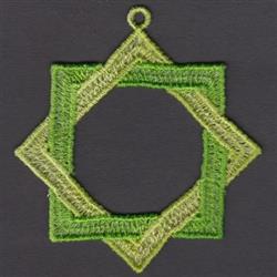 FSL star shape in layered greens with a vibrant open center, outlined for depth against a dark background.